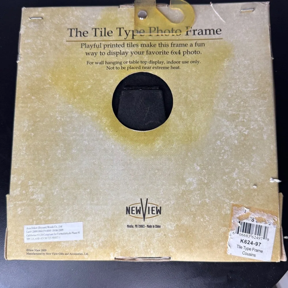 New View Cousins Tile Type Photo Frame 4x6 Blue Yellow Brown Y2K Color‎ Block